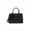 PRADA SAFFIANO MEDIUM GALLERIA DOUBLE ZIP TOTE BLACK (32*20*14cm)