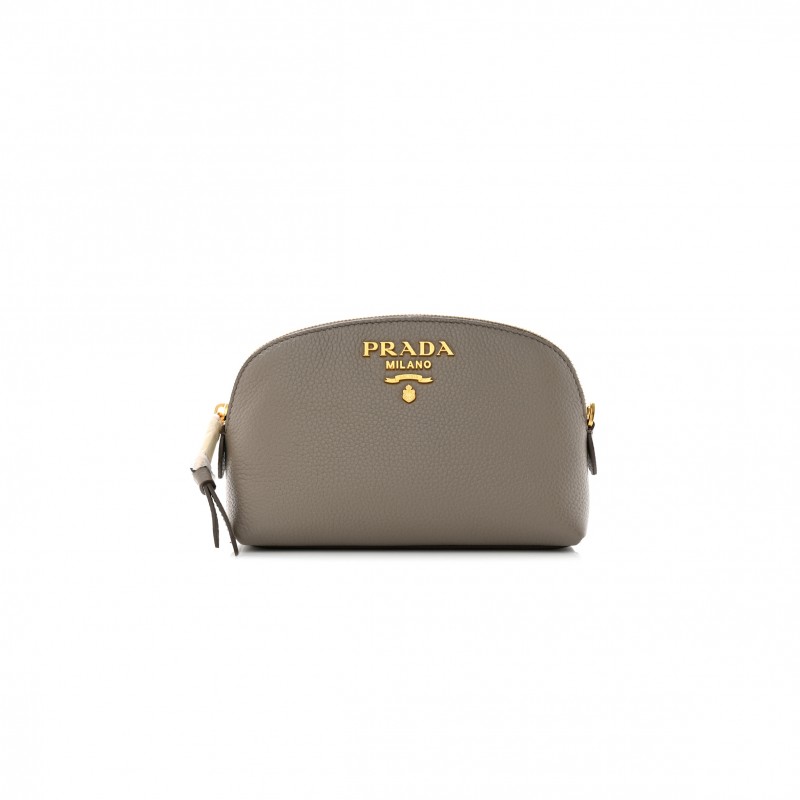 PRADA VITELLO DAINO COSMETIC POUCH ARGILLA (17*11*7cm)