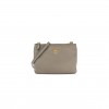 PRADA VITELLO DAINO DOUBLE ZIP CROSSBODY BAG ARGILLA (24*17*2cm)