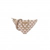 PRADA JACQUARD TRIANGOLO SYMBOLE EMBROIDERED MINI TRIANGLE SHOULDER BAG BEIGE CHALK WHITE (27*15*6cm)