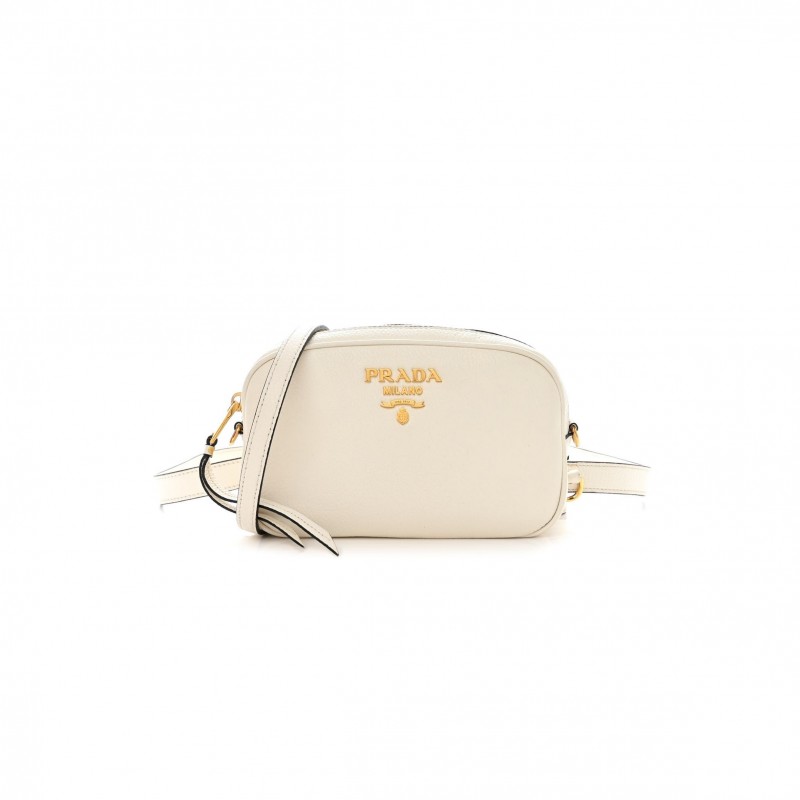 PRADA VITELLO DAINO CAMERA CROSSBODY BIANCO (19*12*2cm)