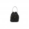 PRADA RE-NYLON DUET DRAWSTRING SHOULDER BAG BLACK (23*18*11cm)