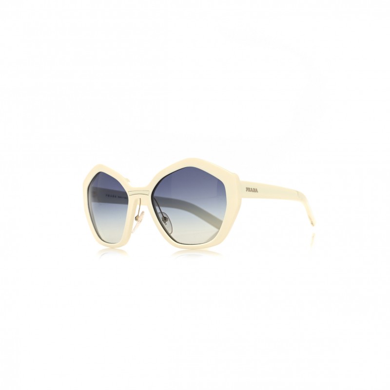 PRADA ACETATE GEOMETRIC SUNGLASSES SPR 08X WHITE