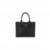 PRADA SOFT CALFSKIN TRIANGOLO SYMBOLE EMBOSSED MEDIUM TOTE BLACK (35*27*11cm)