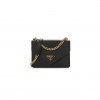 PRADA SAFFIANO SOFT CALFSKIN CHAIN SHOULDER BAG BLACK (20*13*6cm)