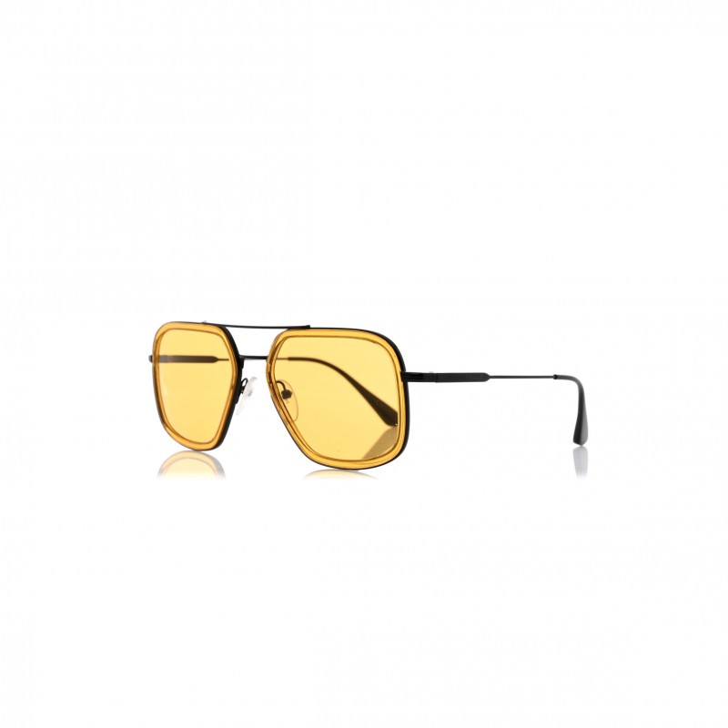 PRADA AVIATOR SUNGLASSES SPR 57X BLACK YELLOW