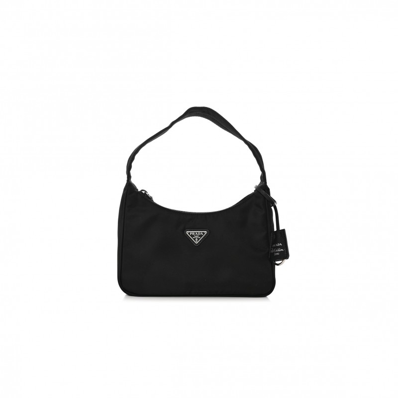 PRADA TESSUTO NYLON MINI RE-EDITION 2000 BAG BLACK (22*16*6cm)