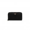 PRADA VITELLO DAINO ZIP AROUND WALLET BLACK (18*11*3cm)