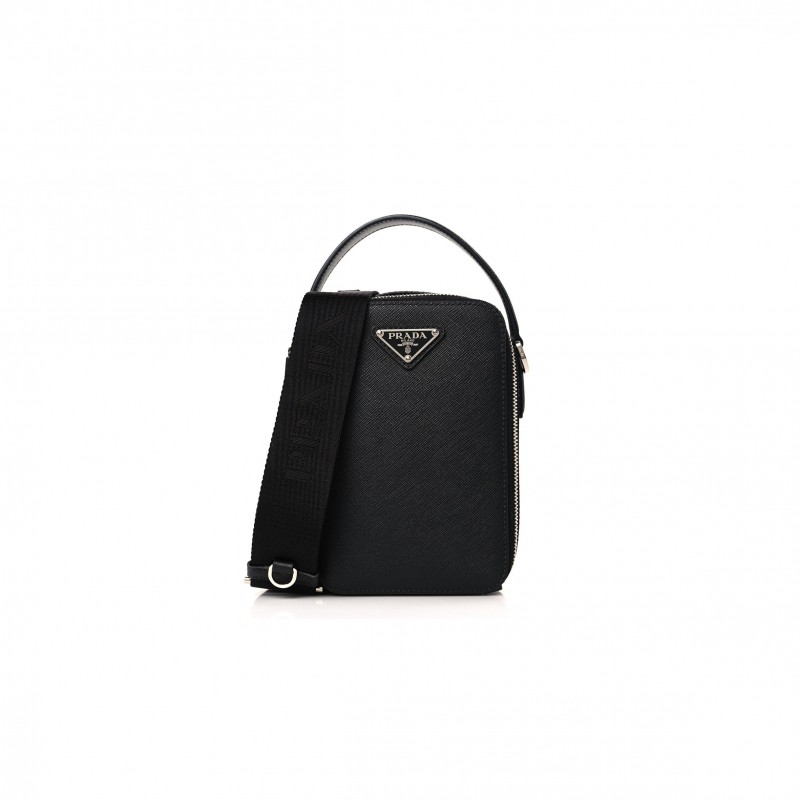 PRADA SAFFIANO BRIQUE CROSSBODY BAG BLACK (18*11*6cm)