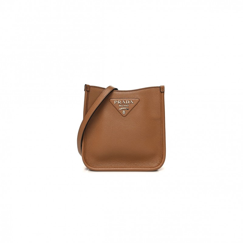 PRADA VITELLO DAINO SOFT MINI SHOULDER BAG CARAMEL (20*19*13cm)