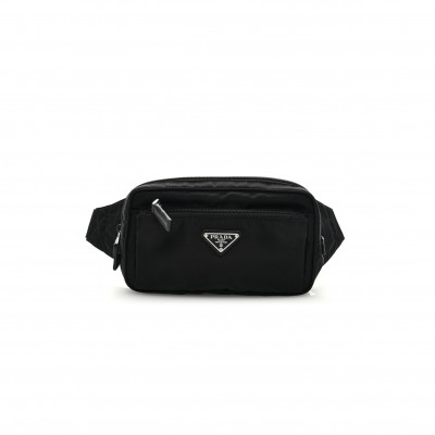 PRADA RE-NYLON SAFFIANO BELT BAG BLACK (21*13*5cm)