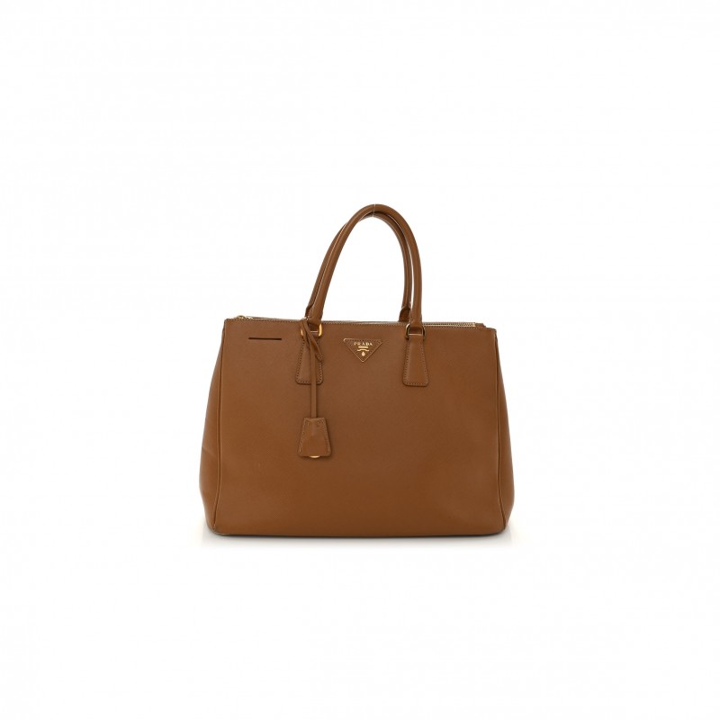 PRADA SAFFIANO LARGE GALLERIA DOUBLE ZIP TOTE CARAMEL (36*26*16cm)