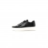 PRADA VITELLO SOFT TRIANGLE LOGO LOW TOP 45MM SNEAKERS 40 BLACK WHITE