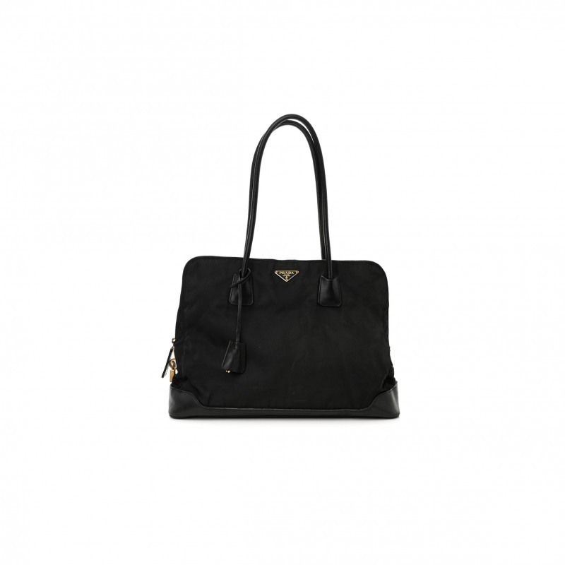 PRADA TESSUTO NYLON CALFSKIN TOTE BLACK (36*27*11cm)