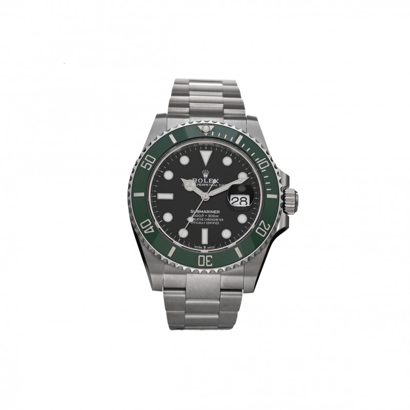 ROLEX STAINLESS STEEL 41MM OYSTER PERPETUAL SUBMARINER DATE &QUOT;KERMIT&QUOT; WATCH BLACK 126610LV