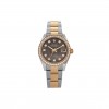 ROLEX STAINLESS STEEL 18K YELLOW GOLD DIAMOND BLACK MOTHER OF PEARL 31MM OYSTER PERPETUAL DATEJUST WATCH 278383RBR