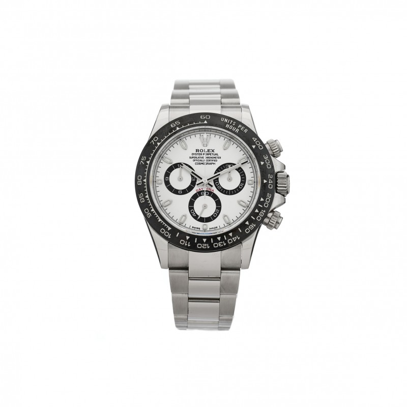 ROLEX STAINLESS STEEL 40MM OYSTER PERPETUAL COSMOGRAPH DAYTONA &QUOT;PANDA&QUOT; WATCH WHITE 116500LN