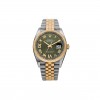 ROLEX STAINLESS STEEL 18K YELLOW GOLD DIAMOND 36MM OYSTER PERPETUAL DATEJUST WATCH OLIVE GREEN ROMAN 126233