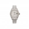 ROLEX STAINLESS STEEL 18K WHITE GOLD DIAMOND MOTHER OF PEARL 26MM OYSTER PERPETUAL DATEJUST WATCH 79174