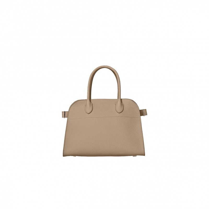 THE ROW SOFT MARGAUX 10 BAG IN LEATHER DARK TAUPE W1190L133DTPL (25*18*19cm)