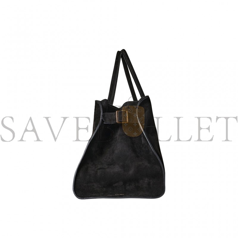 THE ROW SOFT MARGAUX 17 BAG IN SUEDE BLACK W1254L25BLSG (43*30*25cm)