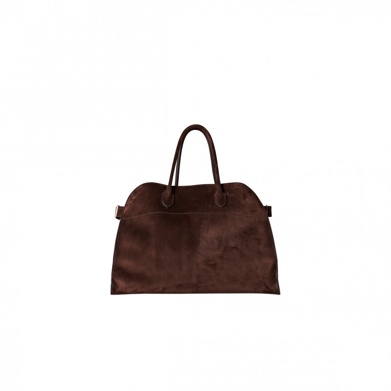 THE ROW SOFT MARGAUX 17 BAG IN SUEDE MOCHA W1254L25MOSHG (43*30*25cm)