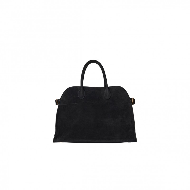 THE ROW SOFT MARGAUX 15 BAG IN SUEDE BLACK W1255L25BLSG (38*28*23cm)