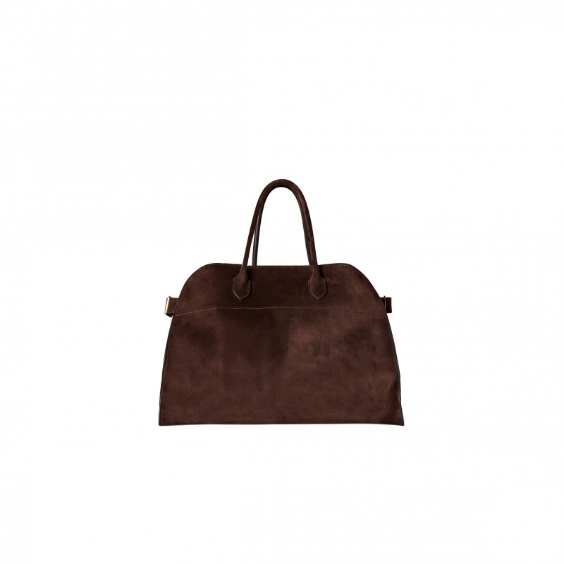 THE ROW SOFT MARGAUX 15 BAG IN SUEDE MOCHA W1255L25MOSHG (38*28*23cm)