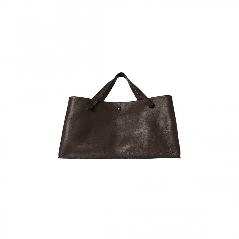 THE ROW IDAHO BAG IN LEATHER DARK BROWN W1593L72DBSHG (35*20*17cm)