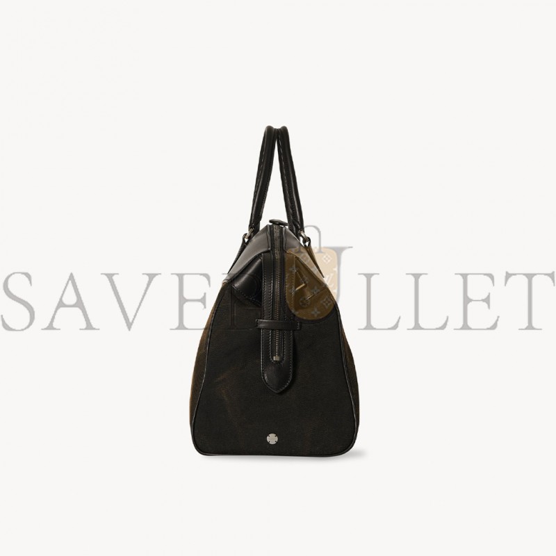 THE ROW GEORGE DUFFLE IN LEATHER AND DENIM BLACKBLACK W1630L52W763BBLCS (43*18*30cm)