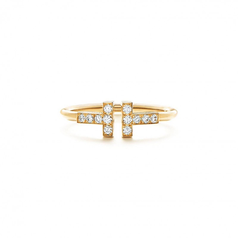 Tiffany T Diamond Wire Ring in 18k Gold