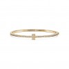 Tiffany T Diamond Hinged Wire Bangle in 18k Gold