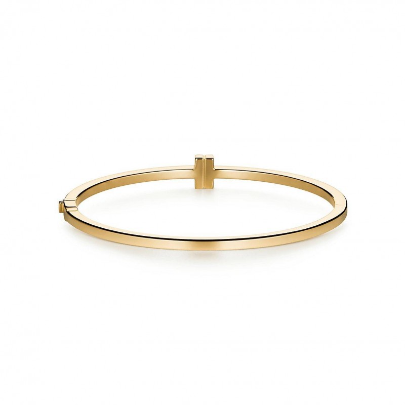 Tiffany T Diamond Hinged Wire Bangle in 18k Gold