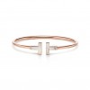 TIFFANY T WIRE BRACELET IN ROSE GOLD WITH MOTHER-OF-PEARL