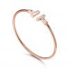 TIFFANY T WIRE BRACELET IN ROSE GOLD WITH MOTHER-OF-PEARL