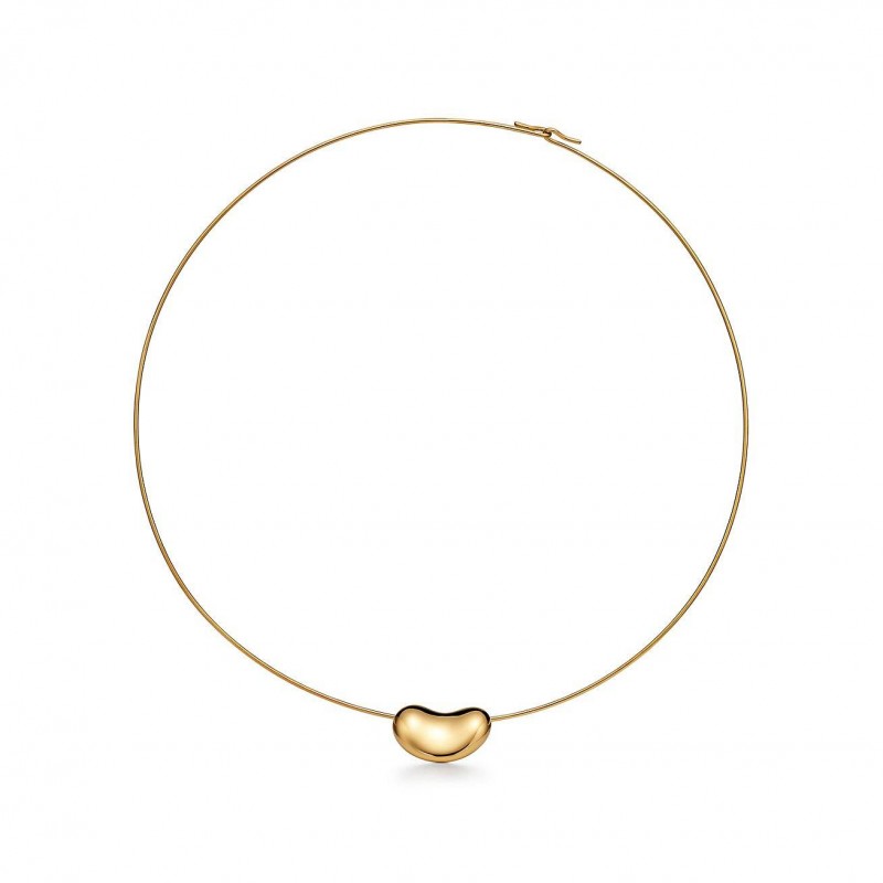 TIFFANY ELSA PERETTI® BEAN® DESIGN WIRE NECKLACE IN YELLOW GOLD, 20 MM