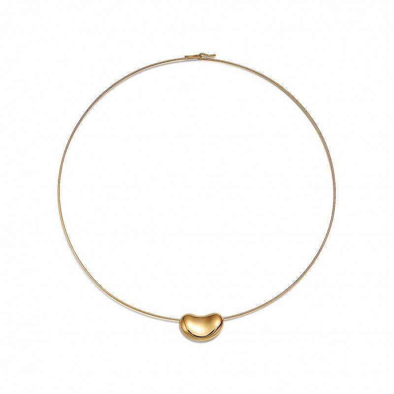 TIFFANY ELSA PERETTI® BEAN® DESIGN WIRE NECKLACE IN YELLOW GOLD, 20 MM