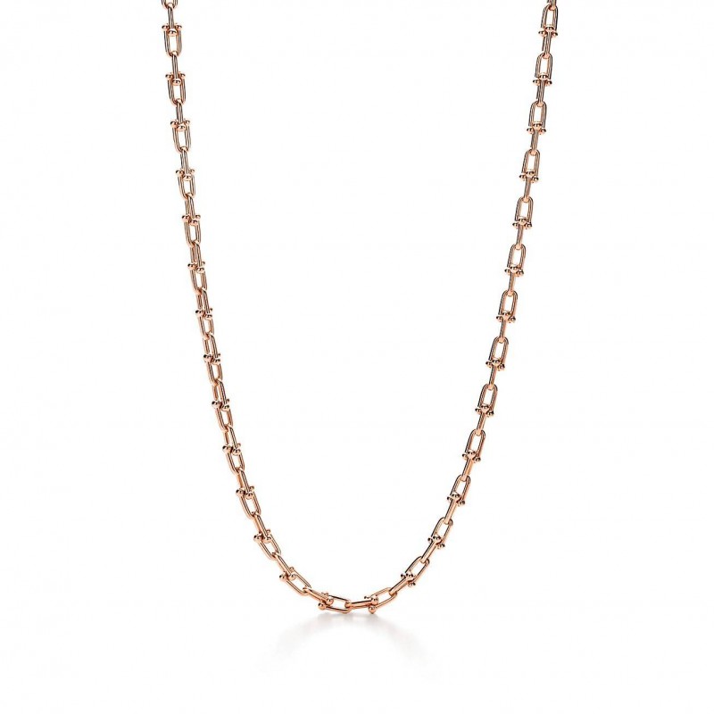 TIFFANY HARDWEAR MEDIUM LINK NECKLACE IN ROSE GOLD