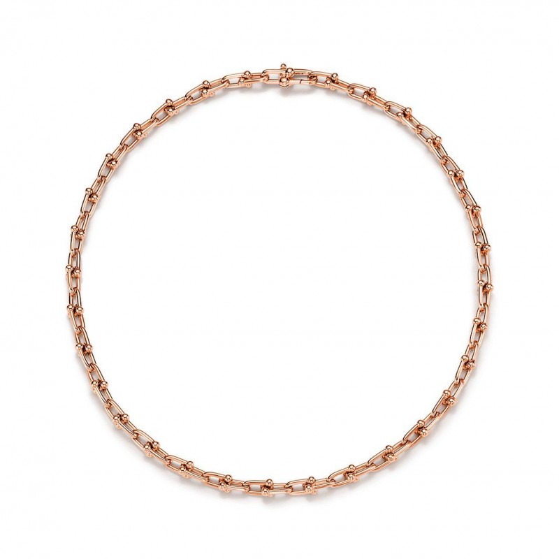 TIFFANY HARDWEAR MEDIUM LINK NECKLACE IN ROSE GOLD