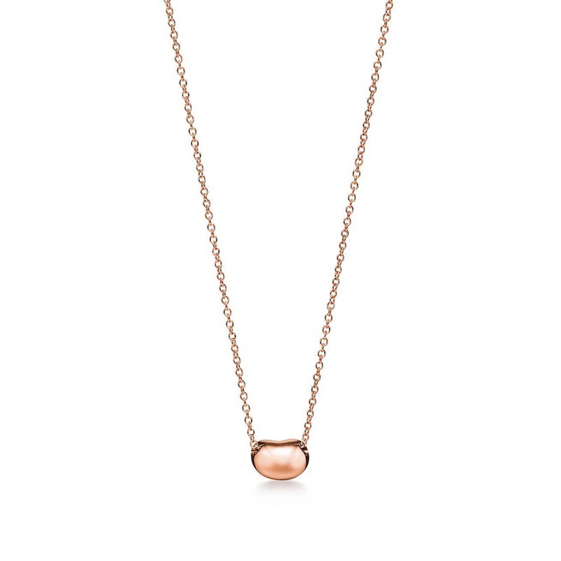 TIFFANY ELSA PERETTI® BEAN® DESIGN PENDANT IN ROSE GOLD WITH PAVÉ DIAMONDS, 6.5 MM