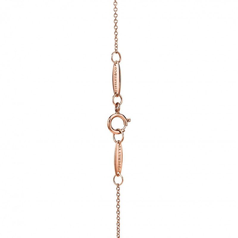 TIFFANY ELSA PERETTI® BEAN® DESIGN PENDANT IN ROSE GOLD WITH PAVÉ DIAMONDS, 6.5 MM