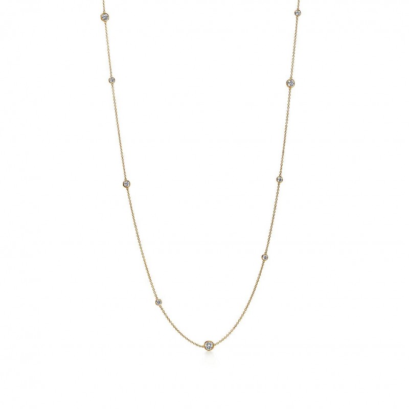 TIFFANY  ELSA PERETTI® DIAMONDS BY THE YARD® SPRINKLE NECKLACE IN YELLOW GOLD WITH DIAMONDS