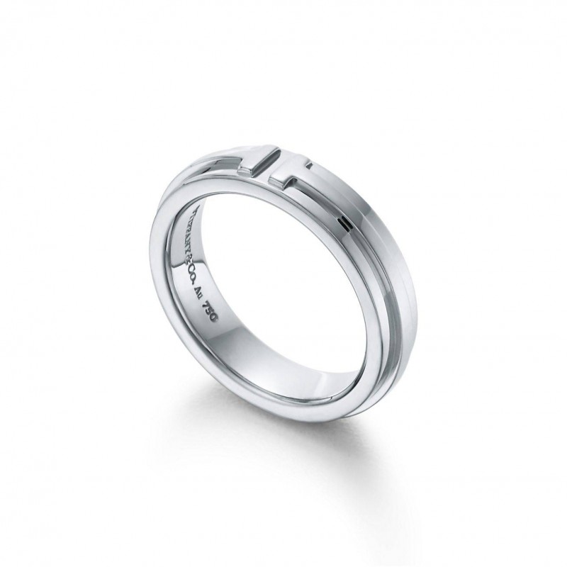 Tiffany T Narrow Ring in 18k White Gold