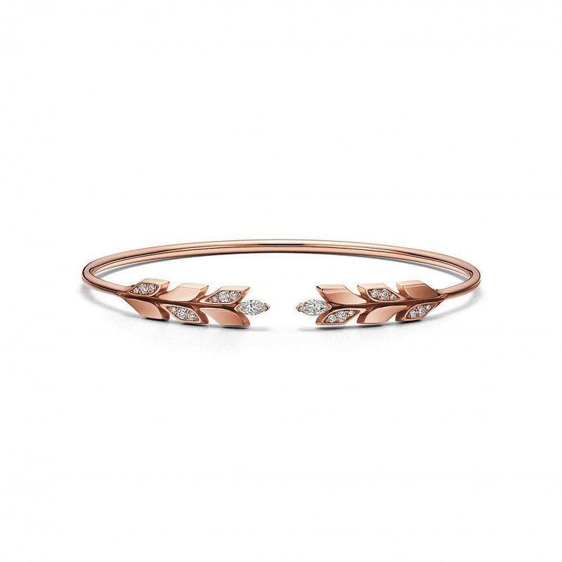 TIFFANY VICTORIA® VINE WIRE BRACELET IN ROSE GOLD WITH DIAMONDS