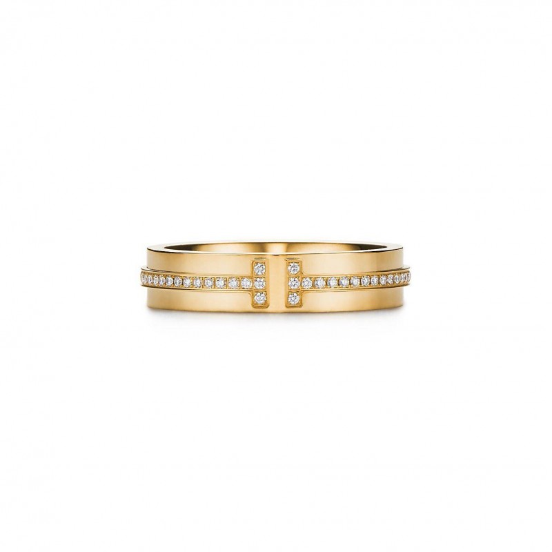 Tiffany T Narrow Diamond Ring in 18k Gold