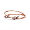 TIFFANY KNOT DOUBLE ROW HINGED BANGLE IN ROSE GOLD WITH DIAMONDS