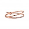 TIFFANY KNOT DOUBLE ROW HINGED BANGLE IN ROSE GOLD WITH DIAMONDS