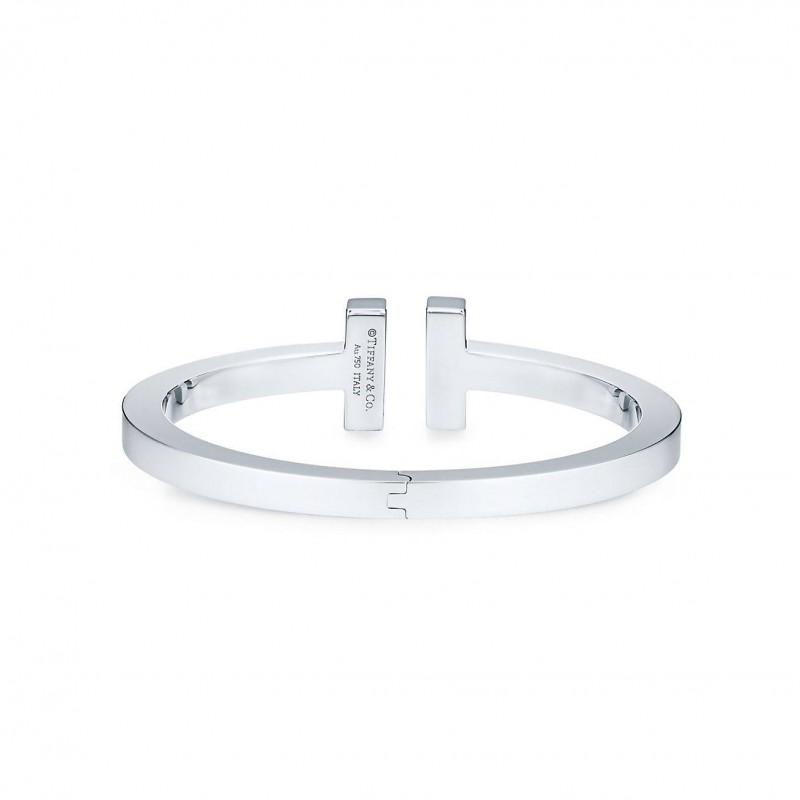 TIFFANY T PRINCESS-CUT DIAMOND SQUARE BRACELET IN 18K WHITE GOLD