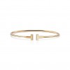 Tiffany T Narrow Wire Bracelet in 18k Gold