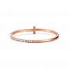 TIFFANY T T1 HINGED BANGLE IN ROSE GOLD WITH DIAMONDS, NARROW